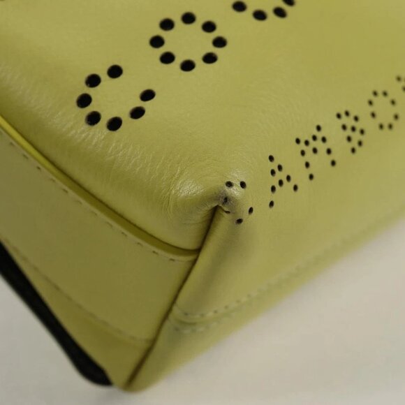 CHANEL Chain Shoulder Bag Leather 2way Yellow CC Auth 130486M - Picture 3 of 14